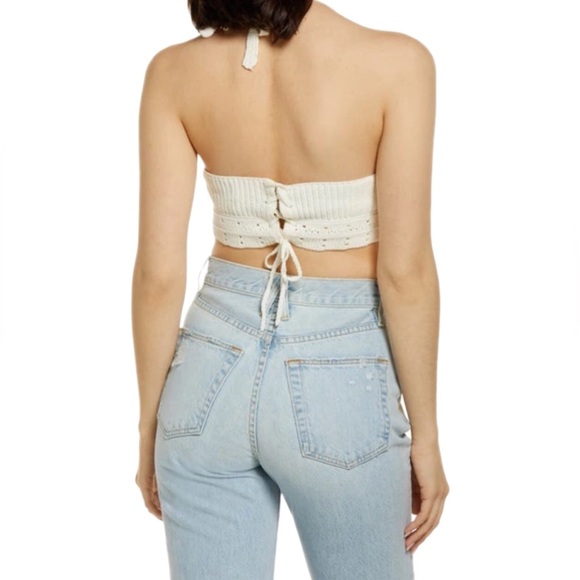 BP Cream Shaker Stitch Sweater Halter Top - Picture 2 of 7